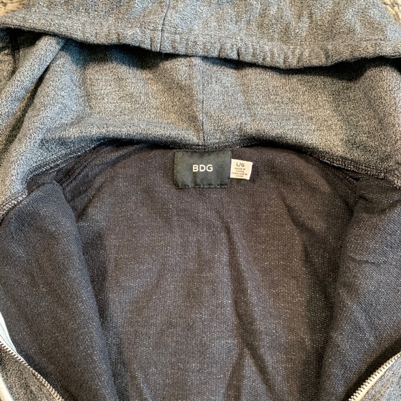 Men’s BDG Zip-Up Hoodie Sweatshirt Size Large Gray - Picture 8 of 9